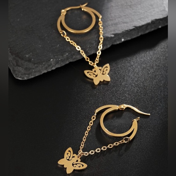 “Curlicue Butterfly” Coil Spiral Swirl Loop Twist Scroll Suspension Steel Hoops - Picture 4 of 5